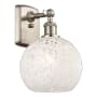 Innovations Lighting White Mouchette 11" Tall Wall Sconce Brushed Satin Nickel / White Mouchette