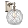 Innovations Lighting Farmhouse Rope 13" Tall Bathroom Sconce Brushed Satin Nickel / Clear / White