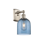 Innovations Lighting Bella 11" Tall Wall Sconce Brushed Satin Nickel / Princess Blue