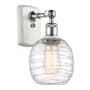 Innovations Lighting Belfast 11" Tall Wall Sconce White and Polished Chrome / Deco Swirl