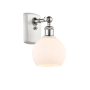 Innovations Lighting Athens 9" Tall Wall Sconce White and Polished Chrome / Matte White