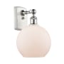 Innovations Lighting Athens 13" Tall Wall Sconce White and Polished Chrome / Matte White