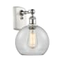 Innovations Lighting Athens 13" Tall Wall Sconce White and Polished Chrome / Clear