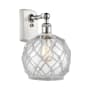 Innovations Lighting Farmhouse Rope 13" Tall Bathroom Sconce White and Polished Chrome / Clear Glass