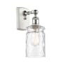 Innovations Lighting Candor 12" Tall Bathroom Sconce White and Polished Chrome / Clear Waterglass