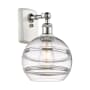 Innovations Lighting Rochester 11" Tall Wall Sconce White Polished Chrome / Clear