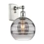 Innovations Lighting Rochester 11" Tall Wall Sconce White Polished Chrome / Light Smoke