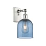 Innovations Lighting Bella 11" Tall Wall Sconce White Polished Chrome / Princess Blue