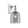 Innovations Lighting Bella 11" Tall Wall Sconce White Polished Chrome / Light Smoke