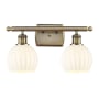 Innovations Lighting White Venetian 2 Light 16" Wide Vanity Light Antique Brass / White Venetian