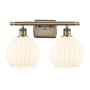 Innovations Lighting White Venetian 2 Light 18" Wide Vanity Light Antique Brass / White Venetian