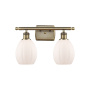 Innovations Lighting Eaton 2 Light 16" Wide Vanity Light Matte White / Antique Brass