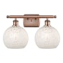 Innovations Lighting White Mouchette 2 Light 18" Wide Vanity Light Antique Copper / White Mouchette
