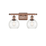 Innovations Lighting Athens 2 Light 16" Wide Vanity Light Antique Copper / Clear