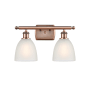 Innovations Lighting Castile 2 Light 16" Wide Bathroom Vanity Light Antique Copper / White