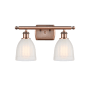 Innovations Lighting Brookfield 2 Light 16" Wide Bathroom Vanity Light Antique Copper / White