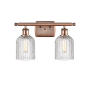 Innovations Lighting Bridal Veil 2 Light 15" Wide Vanity Light Antique Copper / Clear