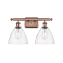 Innovations Lighting Bristol 2 Light 18" Wide Vanity Light Antique Copper / Clear