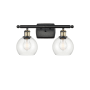 Innovations Lighting Athens 2 Light 16" Wide Vanity Light Black Antique Brass / Clear