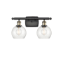 Innovations Lighting Athens 2 Light 16" Wide Vanity Light Black Antique Brass / Seedy