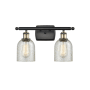 Innovations Lighting Caledonia 2 Light 16" Wide Bathroom Vanity Light Black Antique Brass / Mica