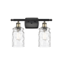Innovations Lighting Candor 2 Light 16" Wide Bathroom Vanity Light Black Antique Brass / Clear Waterglass
