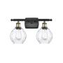 Innovations Lighting Small Waverly 2 Light 16" Wide Bathroom Vanity Light Black Antique Brass / Clear