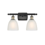 Innovations Lighting Castile 2 Light 16" Wide Bathroom Vanity Light Black Antique Brass / White