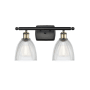 Innovations Lighting Castile 2 Light 16" Wide Bathroom Vanity Light Black Antique Brass / Clear