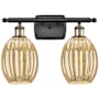 Innovations Lighting Preston 2 Light 17" Wide Vanity Light Black Antique Brass / Mercury