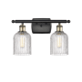 Innovations Lighting Bridal Veil 2 Light 15" Wide Vanity Light Black Antique Brass / Clear