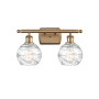 Innovations Lighting Small Deco Swirl 2 Light 16" Wide Bathroom Vanity Light Brushed Brass / Clear