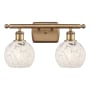 Innovations Lighting White Mouchette 2 Light 16" Wide Vanity Light Brushed Brass / White Mouchette