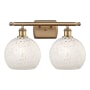 Innovations Lighting White Mouchette 2 Light 18" Wide Vanity Light Brushed Brass / White Mouchette