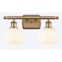 Innovations Lighting White Venetian 2 Light 16" Wide Vanity Light Brushed Brass / White Venetian