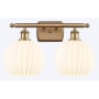Innovations Lighting White Venetian 2 Light 18" Wide Vanity Light Brushed Brass / White Venetian