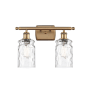 Innovations Lighting Candor 2 Light 16" Wide Bathroom Vanity Light Brushed Brass / Clear Waterglass