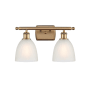 Innovations Lighting Castile 2 Light 16" Wide Bathroom Vanity Light Brushed Brass / White