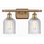Innovations Lighting Bridal Veil 2 Light 15" Wide Vanity Light Brushed Brass / Clear