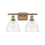 Innovations Lighting Bristol 2 Light 18" Wide Vanity Light Brushed Brass / Clear