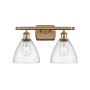 Innovations Lighting Bristol 2 Light 18" Wide Vanity Light Brushed Brass / Seedy