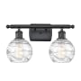 Innovations Lighting Small Deco Swirl 2 Light 16" Wide Bathroom Vanity Light Matte Black / Clear