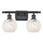 Innovations Lighting White Mouchette 2 Light 16" Wide Vanity Light Matte Black / White Mouchette