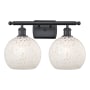 Innovations Lighting White Mouchette 2 Light 18" Wide Vanity Light Matte Black / White Mouchette
