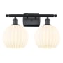 Innovations Lighting White Venetian 2 Light 18" Wide Vanity Light Matte Black / White Venetian