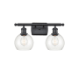 Innovations Lighting Athens 2 Light 16" Wide Vanity Light Matte Black / Clear