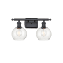 Innovations Lighting Athens 2 Light 16" Wide Vanity Light Matte Black / Seedy