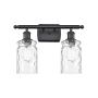 Innovations Lighting Candor 2 Light 16" Wide Bathroom Vanity Light Matte Black / Clear Waterglass