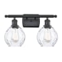 Innovations Lighting Small Waverly 2 Light 16" Wide Bathroom Vanity Light Matte Black / Clear