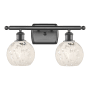 Innovations Lighting White Mouchette 2 Light 16" Wide Vanity Light Oil Rubbed Bronze / White Mouchette